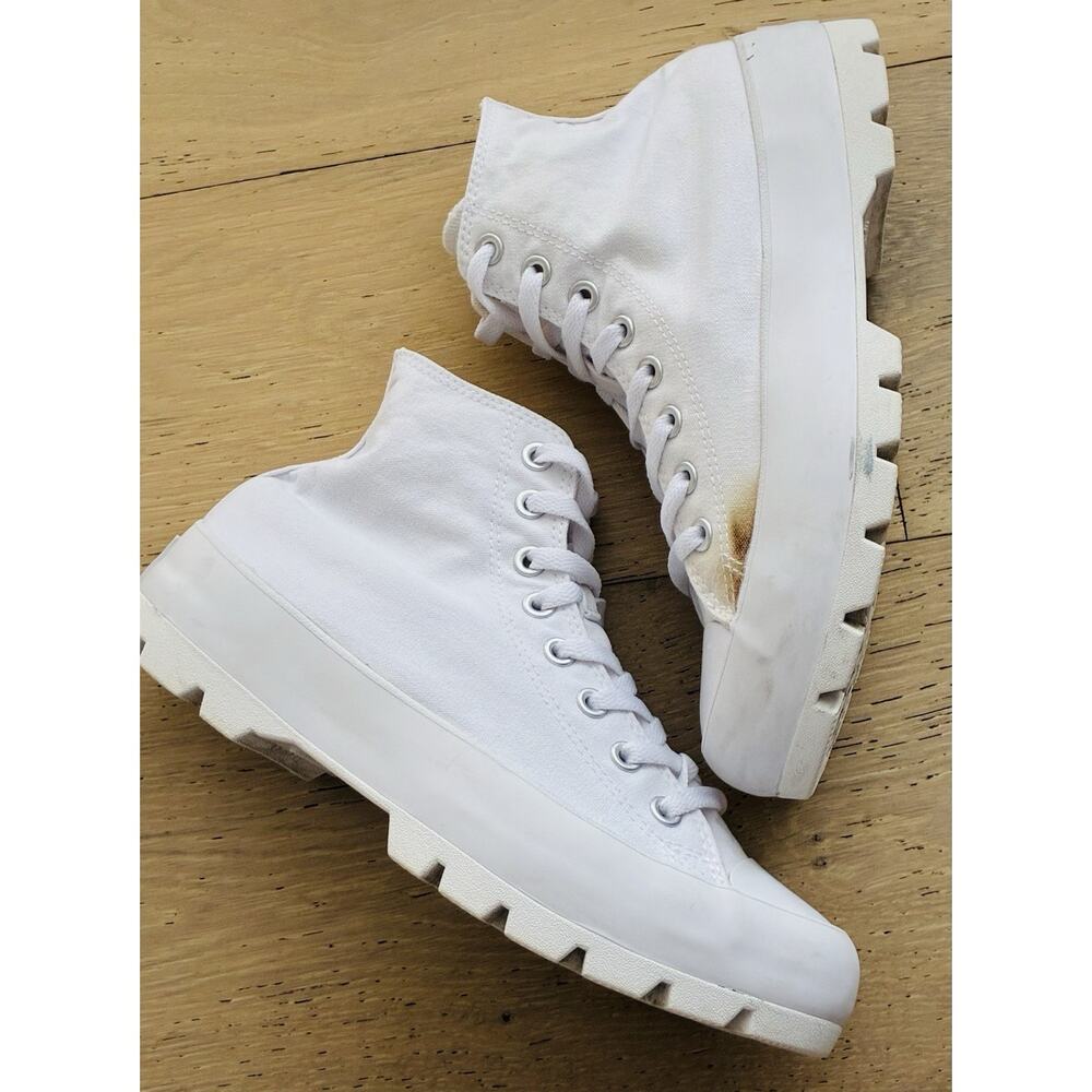 Converse Chuck Taylor All Star Lugged High Top White Sneakers Size 10 Women’s - Picture 3 of 6